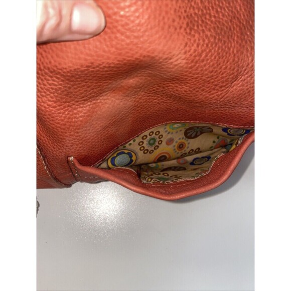 FOSSIL Key Per Crossbody Leather Orange Summer Handbag Boho Hobo Hippie - Picture 13 of 14